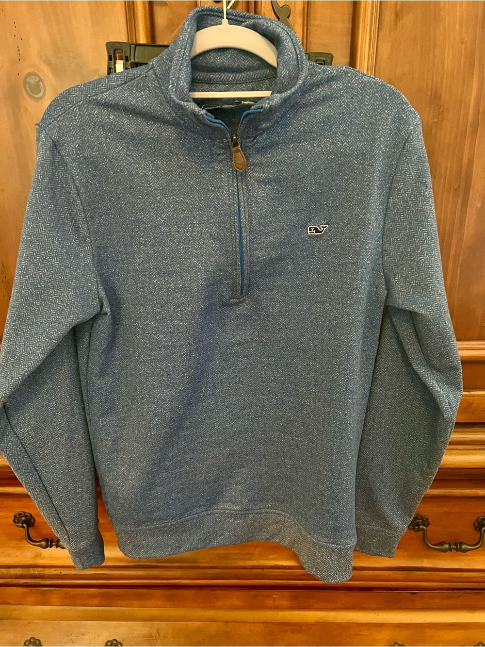 Vineyard Vines Men's Heathered Slate Blue Quarter-Zip Pullover